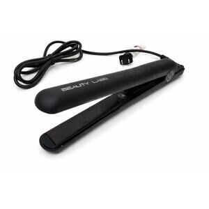 Beauty Labs Professional Flat Iron Ceramic Plates Ionic Hair Straightener Black